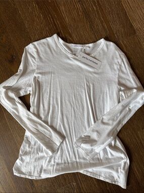 perfectwhitetee Women’s Long-Sleeve Crewneck Tee in White